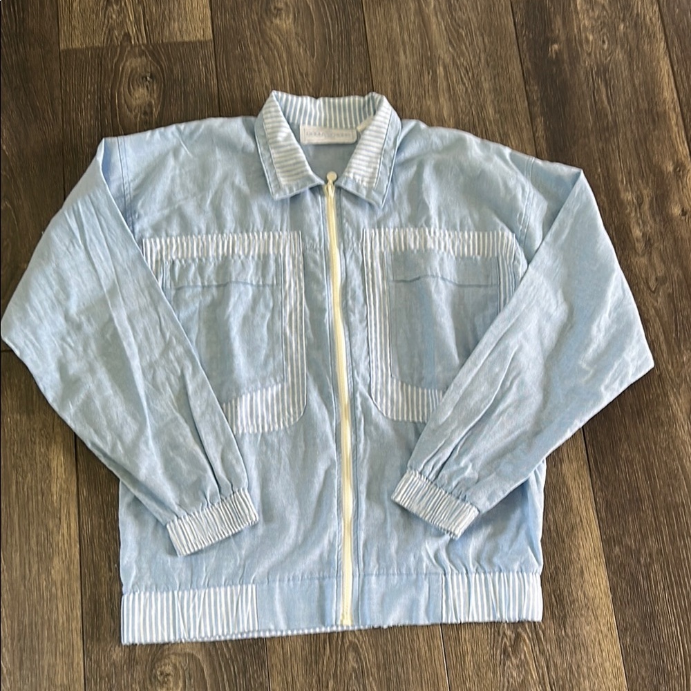 Light Blue Zip-Up Jacket
